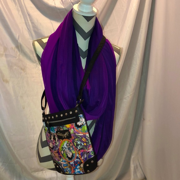 Betty Boop Colorful Comic Print Leather Crossbody Bag - Picture 3 of 3